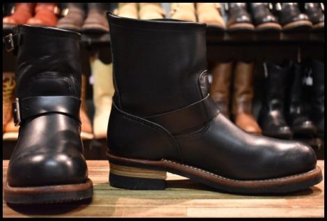 【8.5D 良品 11年】レッドウィング 2976 ショート エンジニア 黒 ブラッククローム スチールトゥ ブーツ redwing HOPESMORE