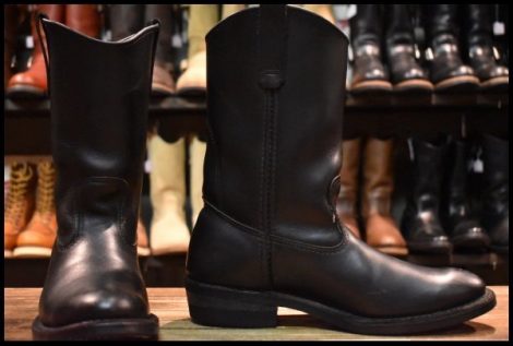 【8.5E 良品 08年】レッドウィング 8155 ペコス 黒 ブラッククローム プルオン ブーツ redwing pecos 1155 HOPESMORE