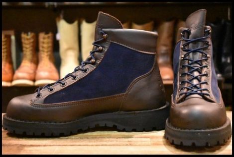 【7.5EE 試着程度 美品 白タグ】Danner ダナー エクスプローラー 38800X ブルー 青 ゴアテックス GORE-TEX ビブラム ブーツ HOPESMORE