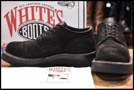 【8E 箱付 美品】WHITE’S ホワイツ オックスフォード 300-CB ブラック ラフアウト ビブラム2021 メダリオントゥ ブーツ HOPESMORE
