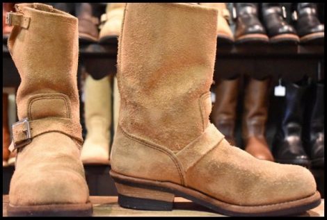 【8D 良品 19年】レッドウィング 9269 スエード エンジニア タン ブルハイド ラフアウト ベージュ 8268 ブーツ redwing HOPESMORE