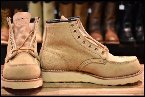 【4.5E DEAD 羽タグ 01年】レッドウィング 8173 スエード アイリッシュセッター タン ラフアウト モックトゥ ブーツ redwing HOPESMORE
