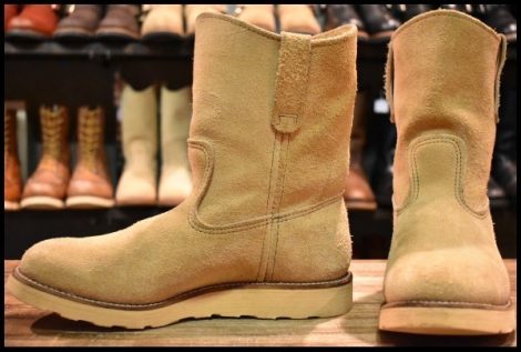 【9E 良品 羽タグ 97年】レッドウィング 8168 スエード ペコス タン ラフアウト ベージュ プルオン ブーツ redwing pecos HOPESMORE