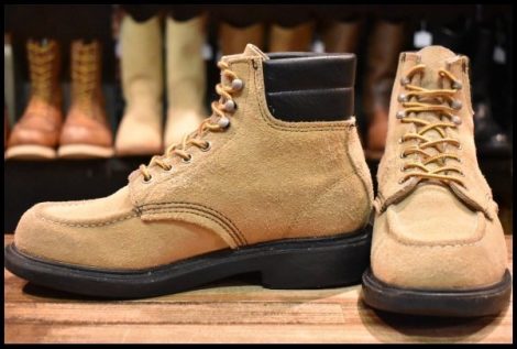 【7D 良品 羽タグ 98年】レッドウィング 8118 スエード スーパーソール ラフアウト モック 編み上げ ブーツ redwing HOPESMORE