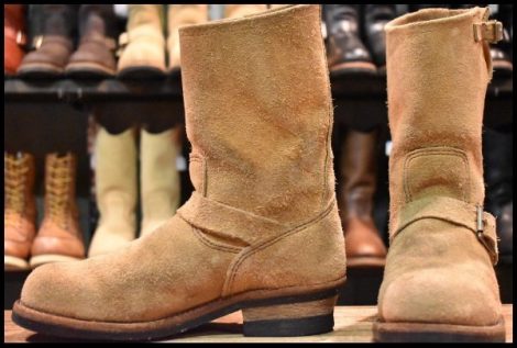【8D 良品 19年】レッドウィング 9269 スエード エンジニア タン ブルハイド ラフアウト ベージュ 8268 ブーツ redwing HOPESMORE