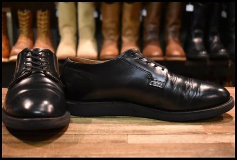 【10D 良品】レッドウィング 101 ポストマン シューズ ブラックシャパラル ローカット 短靴 編み上げ ブーツ redwing HOPESMORE