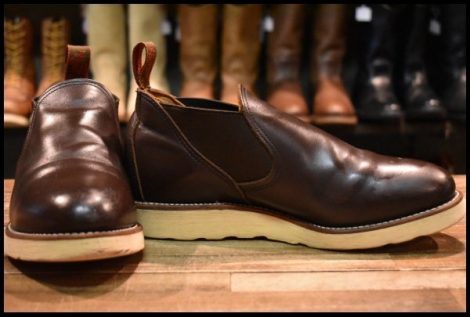 【7E 良品 90’S】レッドウィング 8149 サイドゴア ブーツ ガラスレザー ロメオ ブラウン 茶 短靴 ブーツ redwing HOPESMORE