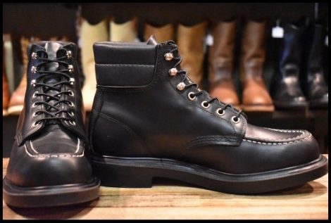 【8.5E 箱付 美品 23年】レッドウィング 8133 スーパーソール 黒 ブラッククローム モックトゥ レースアップ ブーツ redwing HOPESMORE