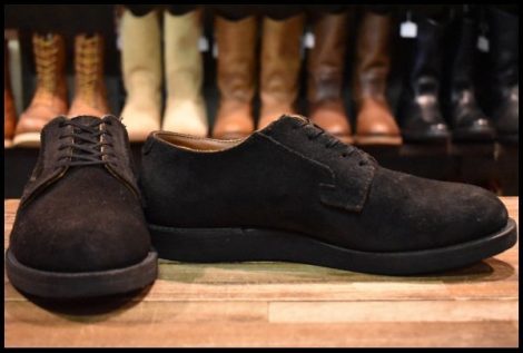 【8D 良品 18年】レッドウィング 9112 黒スエード ポストマン オックスフォード ラフアウト 短靴 ブーツ redwing HOPESMORE