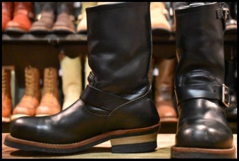 【6.5D 良品 10年】レッドウィング 2268 エンジニア 黒 ブラッククローム スチールトゥ ブーツ redwing HOPESMORE