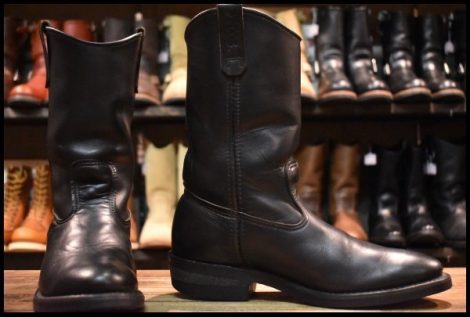 【8E 良品 羽タグ 99年】レッドウィング 8155 ペコス 黒 ブラッククローム プルオン ブーツ redwing pecos HOPESMORE