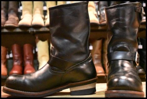 【9D 良品 08年】レッドウィング 2268 エンジニア 黒 ブラッククローム スチールトゥ プルオン ブーツ redwing HOPESMORE