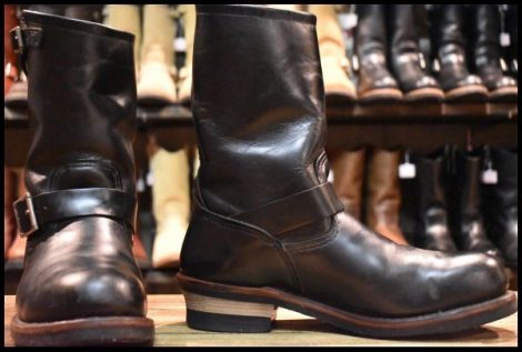 【9D 良品 08年】レッドウィング 2268 エンジニア 黒 ブラッククローム スチールトゥ プルオン ブーツ redwing HOPESMORE