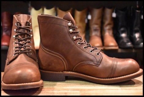 【8.5D 美品 21年】レッドウィング 8111 アイアンレンジ 茶 アンバー ハーネス キャップトゥ レースアップ ブーツ redwing HOPESMORE