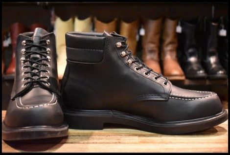 【11E 箱付 美品 23年】レッドウィング 8133 スーパーソール 黒 ブラッククローム モックトゥ レースアップ ブーツ redwing HOPESMORE