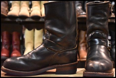【7.5D 良品 PT91プリント カスタム】レッドウィング 2268 エンジニア ブラッククローム スチールトゥ プルオン ブーツ redwing HOPESMORE