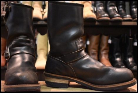 【8.5D 良品 PT91プリント 94年】レッドウィング 2268 エンジニア 黒 ブラッククローム スチールトゥ ブーツ redwing HOPESMORE