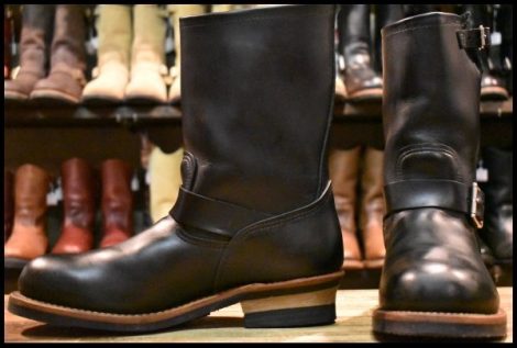 【9.5D 美品 15年】レッドウィング 2268 エンジニア 黒 ブラッククローム スチールトゥ ブーツ redwing HOPESMORE