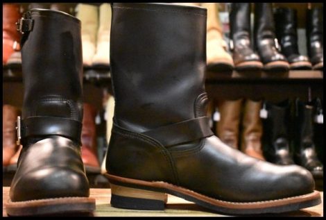【9.5D 美品 15年】レッドウィング 2268 エンジニア 黒 ブラッククローム スチールトゥ ブーツ redwing HOPESMORE
