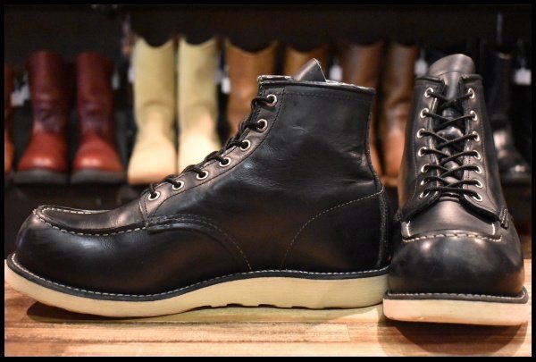 【10E 良品 17年】レッドウィング 8179 アイリッシュセッター 黒 ブラッククローム モックトゥ 編み上げ ブーツ redwing HOPESMORE