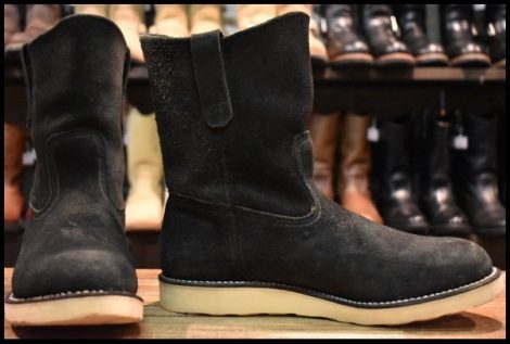 【9.5E 良品 09年】レッドウィング 8177 黒スエード ペコス ブラック ラフアウト プルオン ブーツ redwing pecos HOPESMORE