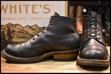 【7.5E 箱付 良品】WHITE’S ホワイツ 2332C セミドレス ブラックドレス 黒 レースアップ 編み上げ ビブラム700シングル ブーツ HOPESMORE