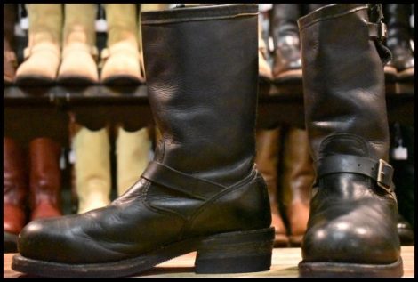 【7.5E 良品 黒タグ PT91 94年】Chippewa チペワ エンジニア 27863 黒 ブラック スチールトゥ ブーツ ビンテージ HOPESMORE