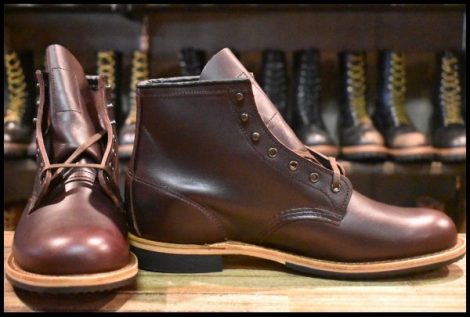 【9.5D 箱付 未使用 24年】レッドウィング 9419 ベックマン ブラックチェリー エクスカリバー プレーントゥ ブーツ redwing HOPESMORE