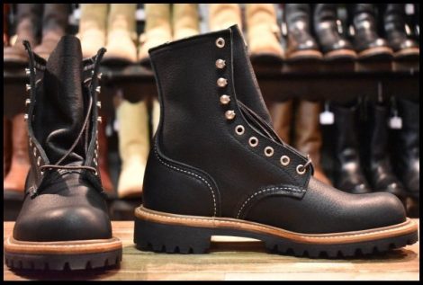 【7D 箱付 未使用 25年】レッドウィング 4501 ロガー 黒 ブラック オイルスリック ノンスチールトゥ ブーツ redwing 2218 HOPESMORE