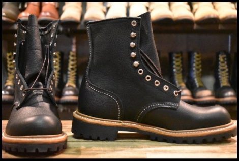 【8D 箱付 未使用 25年】レッドウィング 4501 ロガー 黒 ブラック オイルスリック ノンスチールトゥ ブーツ redwing 2218 HOPESMORE