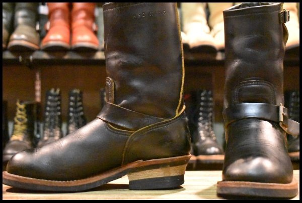 【6.5D 良品 18年】レッドウィング 2966 ブラック クローンダイク エンジニア 黒 茶芯 スチール無し ブーツ redwing HOPESMORE