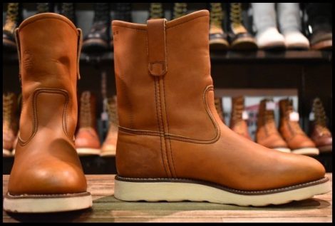 【7.5D 美品 緑犬タグ 犬刻印 97年】レッドウィング 866 ペコス 茶 オロイジナル ブラウン プルオン ブーツ redwing pecos HOPESMORE