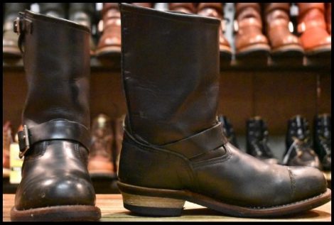 【9D 良品 08年】レッドウィング 2268 エンジニア 黒 ブラッククローム スチールトゥ プルオン ブーツ redwing HOPESMORE