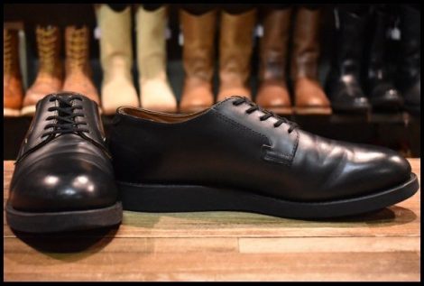 【11D 美品 15年】レッドウィング 101 ポストマン シューズ 黒 ブラック シャパラル 短靴 ローカット 編み上げ ブーツ redwing HOPESMORE