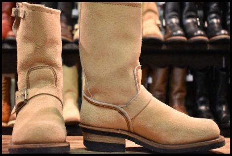【5.5D 良品 PT91プリント 94年】レッドウィング 8268 スエード エンジニア ラフアウト スチールトゥ ベージュ ブーツ redwing HOPESMORE