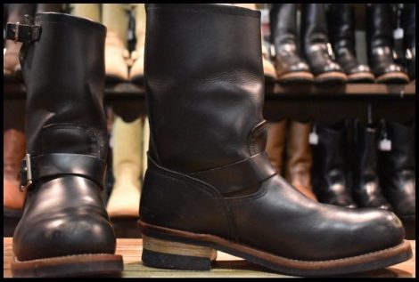 【8.5D 良品 10年】レッドウィング 2268 エンジニア 黒 ブラッククローム スチールトゥ プルオン ブーツ redwing HOPESMORE