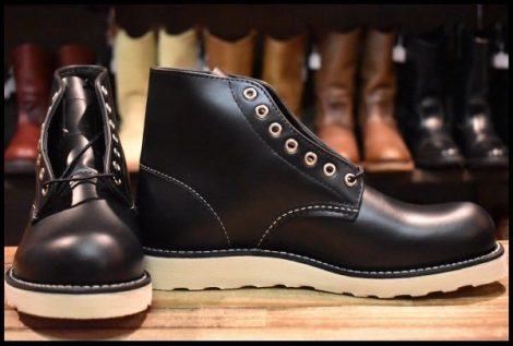 【7D 箱付 未使用 25年】レッドウィング 8165 アイリッシュセッター 黒 ブラッククローム プレーントゥ ブーツ redwing HOPESMORE