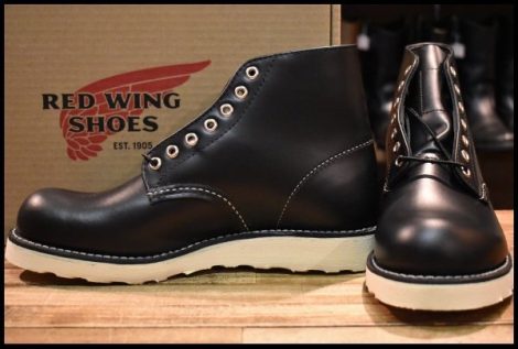 【7D 箱付 未使用 25年】レッドウィング 8165 アイリッシュセッター 黒 ブラッククローム プレーントゥ ブーツ redwing HOPESMORE