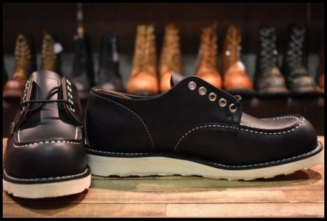 【8D 箱付 未使用 24年】レッドウィング 8090 オックスフォード 黒 ブラックプレーリー モックトゥ ローカット ブーツ redwing HOPESMORE