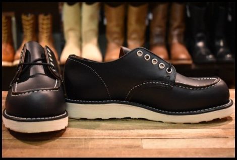 【7D 箱付 未使用 24年】レッドウィング 8090 オックスフォード 黒 ブラックプレーリー モックトゥ ローカット ブーツ redwing HOPESMORE