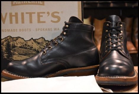 【7E 箱付 美品】WHITE’S ホワイツ セミドレス ブラッククロムエクセル 黒 ビブラム700シングル レースアップ ブーツ HOPESMORE