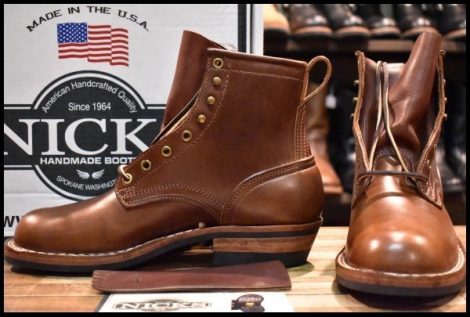 【9D 箱付 未使用】NICKS ニックス ブーツ ホースハイドブラウン ビブラム430 編み上げ ホワイツ スモークジャンパー HOPESMORE