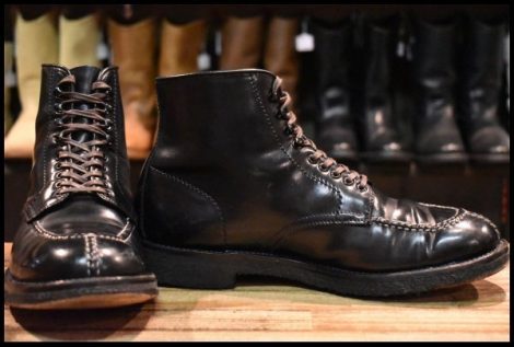 【7.5D 良品 アローズ別注】ALDEN オールデン N7901H タンカーブーツ ブラック コードバン 黒 編み上げ レースアップ HOPESMORE