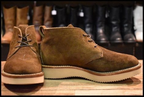 【UK6 美品 ナイジェルケーボン別注】VIBERG ヴァイバー スエード チャッカブーツ オリーブ ラフアウト ヴィバーグ バイバーグ HOPESMORE