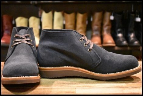 【9.5E 美品 刺繍縄タグ復刻】Chippewa チペワ チャッカ 1901G07 ネイビー スエード 紺 ラフアウト 編み上げ ブーツ HOPESMORE