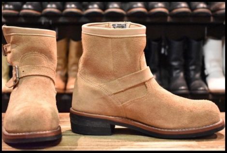 【8E 良品 黒タグ】Chippewa チペワ 91070 ショートスエード エンジニア 7インチハイト サンドスエード スチール ブーツ HOPESMORE