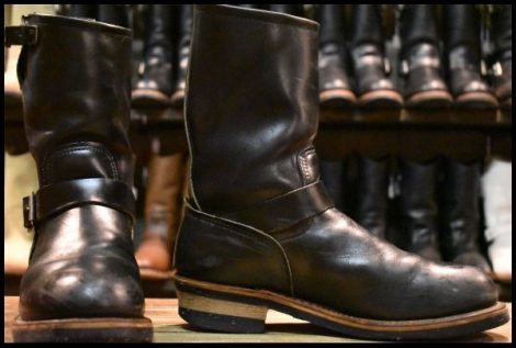 【8.5D 良品 PT91刺繍】レッドウィング 2268 エンジニア 黒 ブラッククローム スチールトゥ ブーツ redwing HOPESMORE