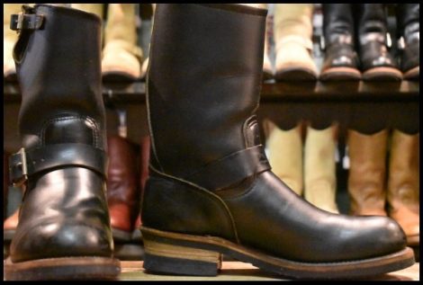 【7D 良品 PT91プリント 95年】レッドウィング 2268 エンジニア ブラッククローム スチールトゥ プルオン ブーツ redwing HOPESMORE