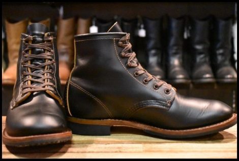 【6.5D 箱付 美品 24年】レッドウィング 9060 ベックマン ブラッククローンダイク 黒 茶芯 フラットボックス ブーツ redwing HOPESMORE