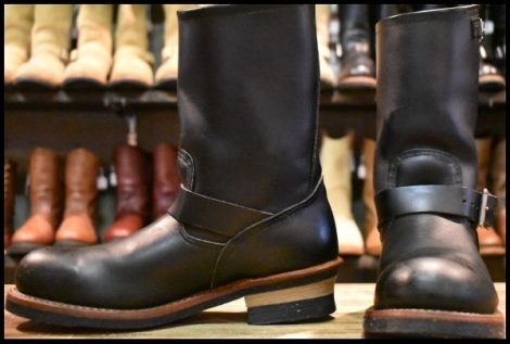 【9D 良品 08年09年】レッドウィング 2268 エンジニア 黒 ブラッククローム スチールトゥ プルオン ブーツ redwing HOPESMORE